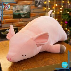 Grosse peluche cochon ultra moelleuse