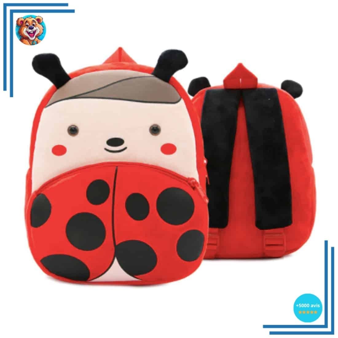 Sac à dos en peluche coccinelle