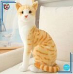Peluche chat tigré orange
